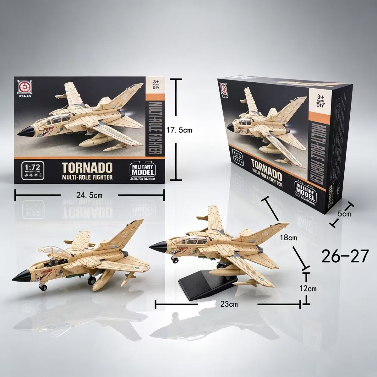 Model Airplane Plastic - ใหม่! เครื่องบินรบเอนกประสงค์ Tornado ขนาด 1:72 วัสดุ