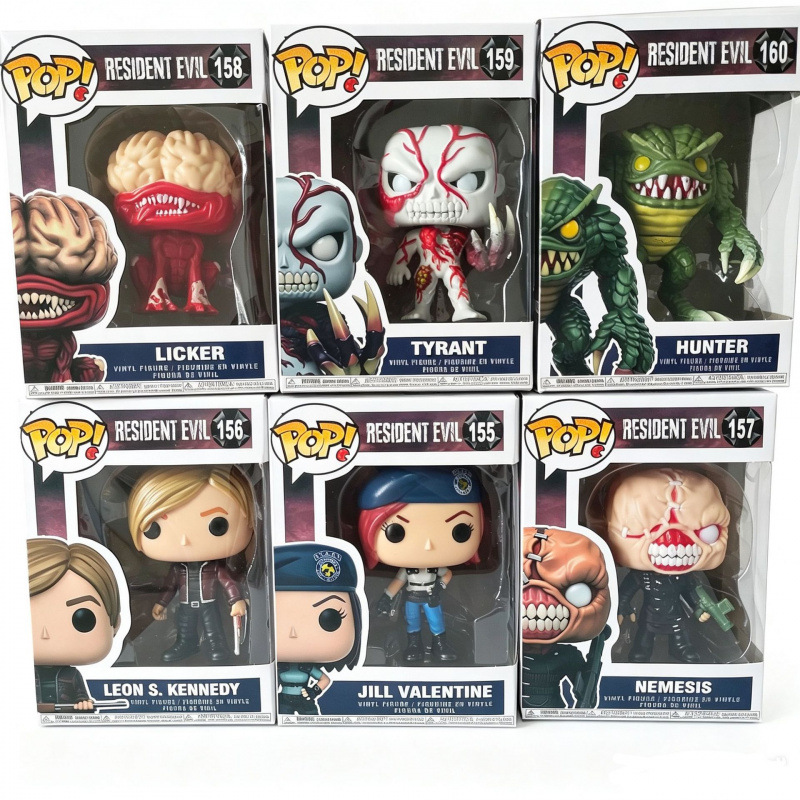 Vinyl Figure Blank - ฟิกเกอร์แอคชั่นเรซิเดนท์อีวิล โมเดลตัวละครซอมบี้คลาสสิก วัสดุ PVC ของตกแต่งโต๊ะทำงาน ของสะสมตกแต่งบ้าน